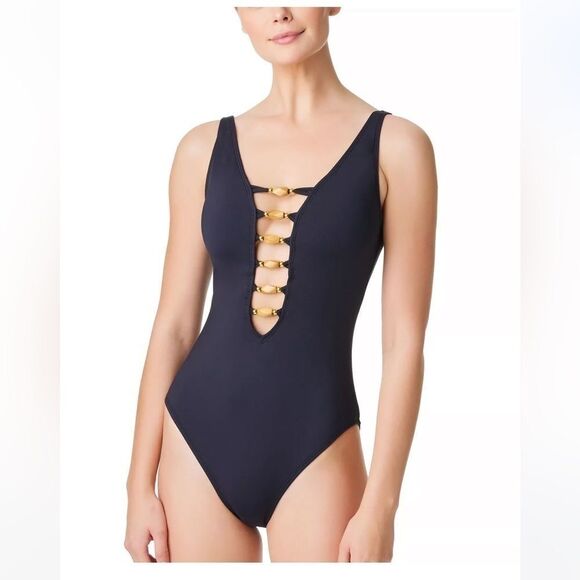 Bleu by Rod Beattie Women's Kore Lace-Up One Piece swimming suit, swimwear 6, 4 - Picture 12 of 14